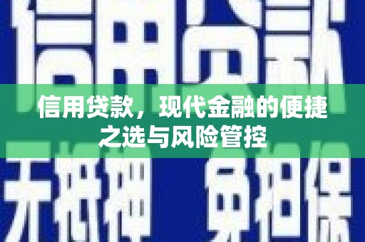 资源信用贷款，现代金融的便捷之选与风险管控