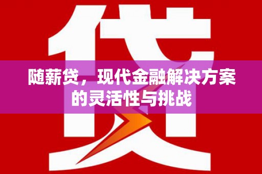 资源随薪贷，现代金融解决方案的灵活性与挑战