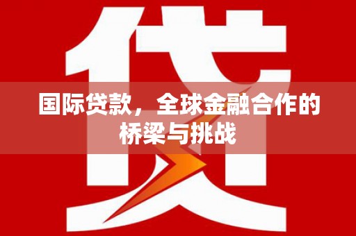 资源国际贷款，全球金融合作的桥梁与挑战