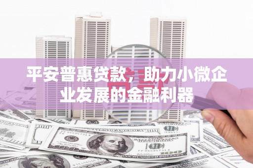 资源平安普惠贷款，助力小微企业发展的金融利器