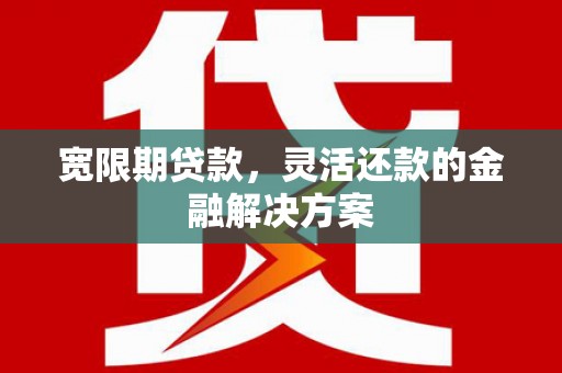 资源宽限期贷款，灵活还款的金融解决方案