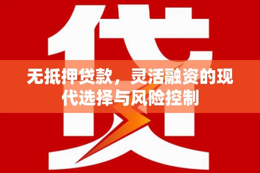 资源无抵押贷款，灵活融资的现代选择与风险控制