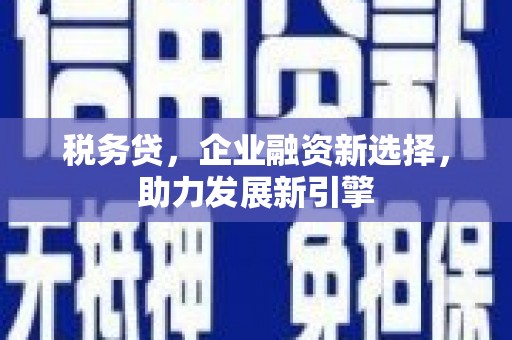 资源税务贷，企业融资新选择，助力发展新引擎