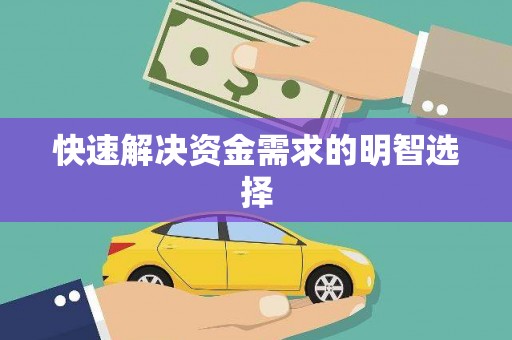 资源快速解决资金需求的明智选择